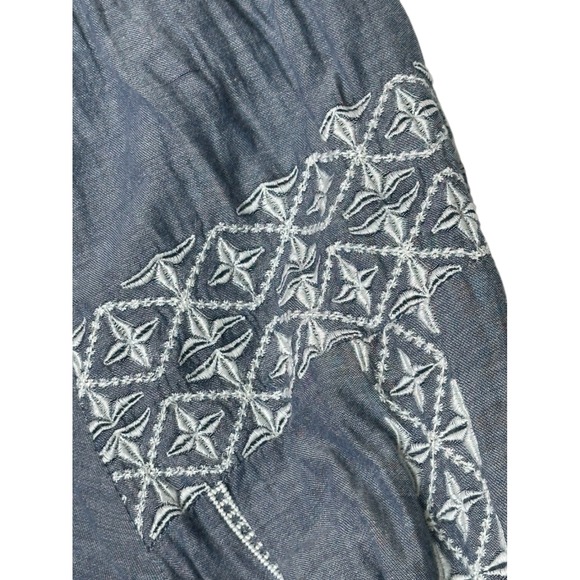 Roberta Roller Rabbit Womens Maxima Embroidered Peasant Blouse XS Boho Tassels - Picture 6 of 10